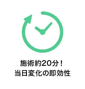 施術約20分！当日変化の即効性