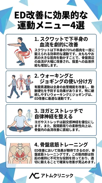 ED改善に効果的な運動メニュー4選