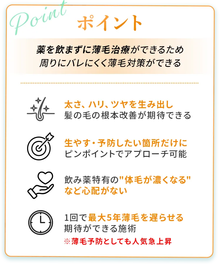 施術時間20分！太さハリツヤを生み出し生やす予防したい箇所だけ体毛が濃くなる心配がない