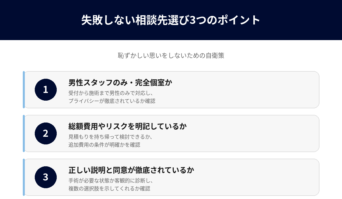 失敗しない相談先選び3つのポイント
