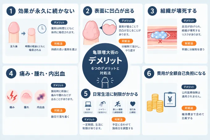亀頭増大術のデメリット